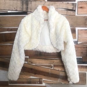 De’rotchild Women Winter Jacket Crop Faux Fur Sz L